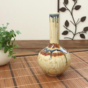 手造り 鶴首花瓶(黄瀬戸貫入入り) (和食器 花器 花瓶 手づくり 多治見