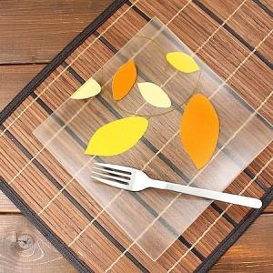 Leafガラスプレート orange (洋食器 パスタ皿 盛皿 大皿 アウトレット)｜Flower&May