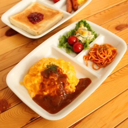 29cm 軽量オリジナル三ツ切り長角ランチプレート (洋食器 白い食器 仕切り アウトレット込み 日...