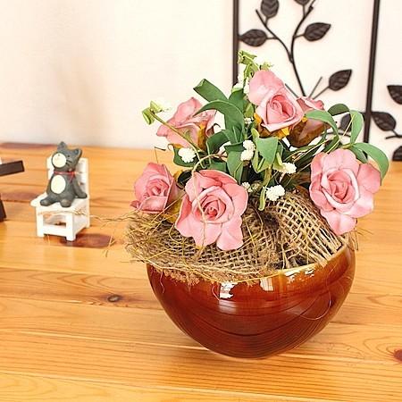 アメ色植木鉢 (ガーデニング 日用品 雑貨 アウトレット込み 日本製)