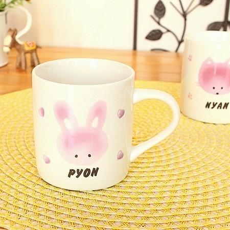 ぴょんぴょん うさぎマグ (洋食器 白い食器 カップ 子供用 アウトレット 日本製)