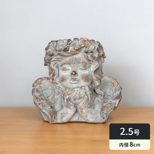 資 植木鉢 ER29GY アンゲルスポットA グレーゴールド 2.5号 底穴あり おしゃれ アンティ...