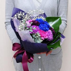 敬老の日 花 ギフト 青いバラとムーンダストの...の詳細画像4