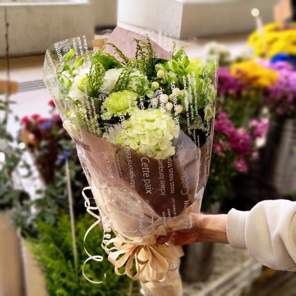 花 花束 白 送料無料 おまかせの白い花束 誕生日 プレゼント 記念日 送別 卒業式