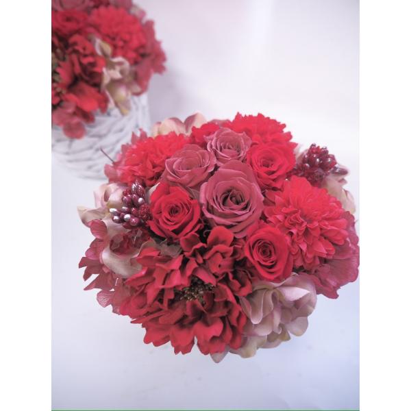 プリザーブドフラワーのアレンジメント【レッドローズ】