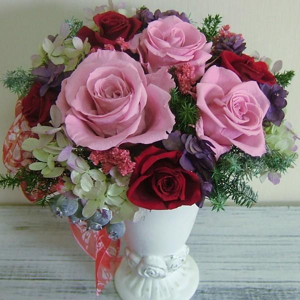 【ベリーカラーのアレンジ】プリザーブドフラワー ギフト  誕生日祝い 結婚祝い 退職祝い 還暦祝い ...