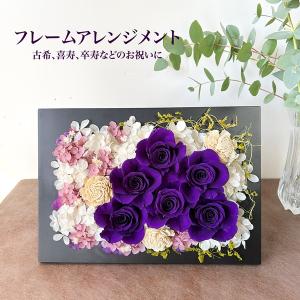 プリザーブドフラワー 古希 喜寿 卒寿 退職 お祝い 誕生日 ギフト プレゼント 額 ケース入り 花 壁掛け