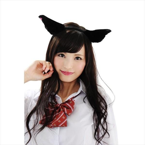 ふわふわ猫耳カチューシャ ブラック