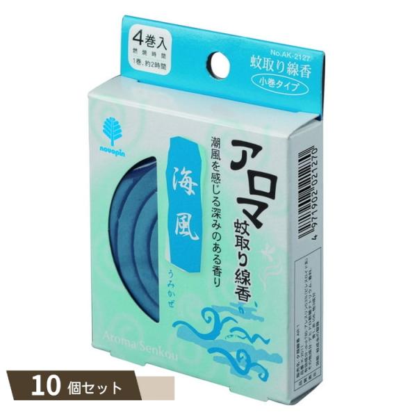 アロマ 蚊取り線香 海風 うみかぜ 4巻 ×10個セット 【kok】