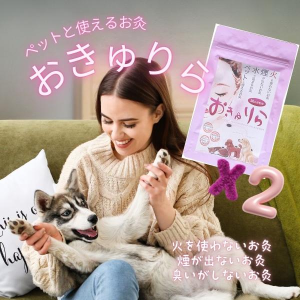 お灸 火を使わないお灸 煙が出ない おきゅりら2袋 温灸 ペット 犬猫 お灸シール 温活  水で温ま...