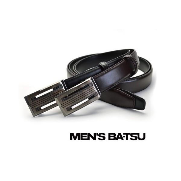 父の日 プレゼント   MEN&apos;S BA-TSU メンズバツベルト 5MX0003 ブラック ダーク...