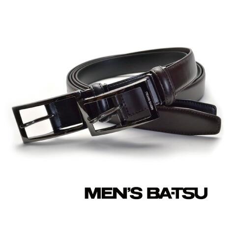 MEN&apos;S BA-TSU メンズバツ ベルト 5MX0006 ブラック ダークブラウン ポイント利用