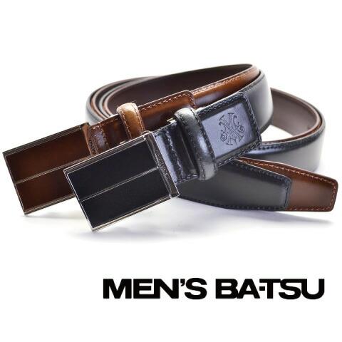 父の日 プレゼント   ベルト MEN&apos;S BA-TSU メンズバツ 5MX0014 ブラック タン