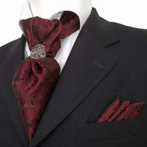 アスコットタイ　 リング　ポケット チーフセット FLYING BLUE　asc-17 エンジ ペズ...