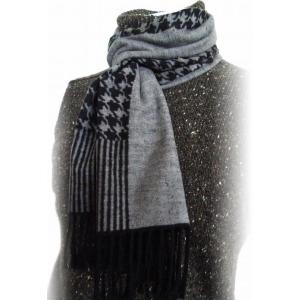 COACH（コーチ） 千鳥格子 ストライプ マフラー ウール カシミヤ