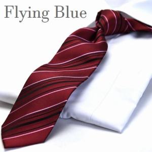 ネクタイ 父の日 プレゼント ギフト  就活 仮装 コスプレ FLYING BLUE/フライングブルー/ シルク(100％) flb-141｜flyingbluenet