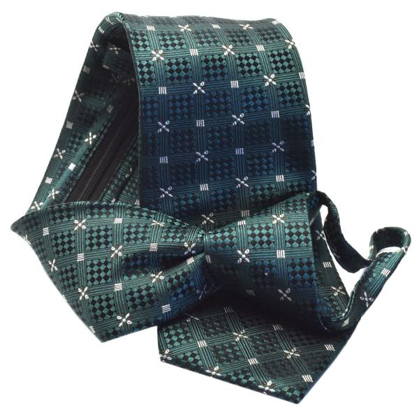 ネクタイ ワンタッチ デザイン柄 らくらく FLYING BLUE 8cm幅 グリーン flb-wa...