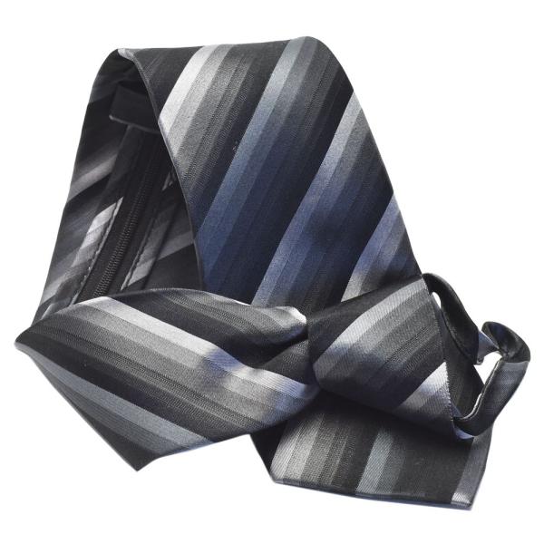 ネクタイ デザイン柄 らくらく ワンタッチ FLYING BLUE 8cm幅  チャコールグレーfl...