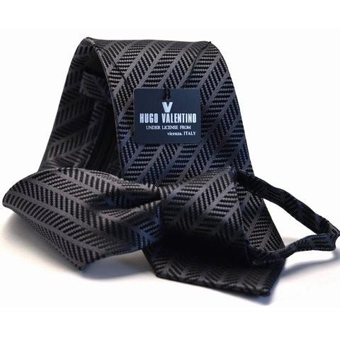 ネクタイ  ジャガード  らくらく ネクタイ  ワンタッチ  HUGO VALENTINO ヒューゴ...