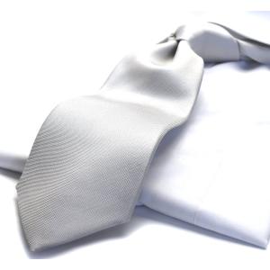 ネクタイ MICHIKO LONDON ミチコロンドン 無地  シルバー M-MUK-143 日本製  ポイント利用