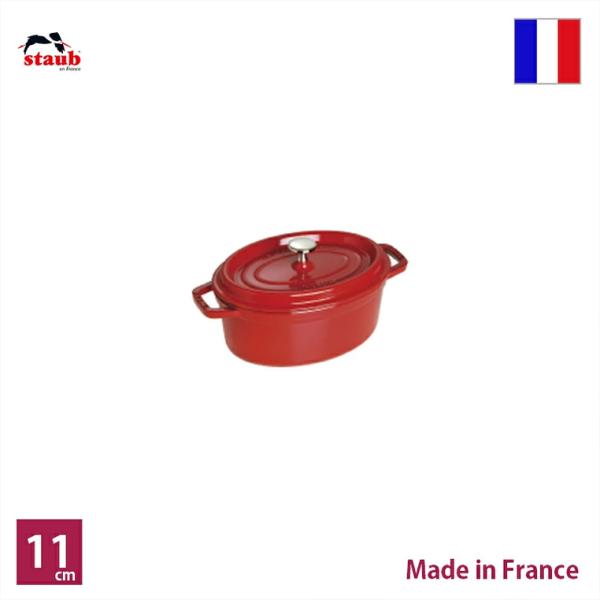 ストウブ　staub　ピコ・ココット　オーバル　11ｃｍ　チェリーレッド　正規輸入品　生涯保証付　ポ...