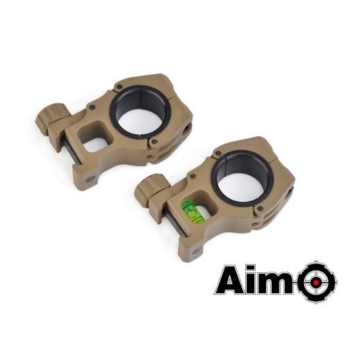 あすつく ELEMENT(Aim-O) ARC M10スタイル 水平器付マウントリング DE 1in...