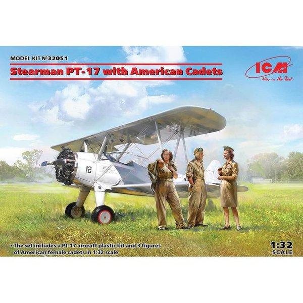 プラモデル 1/32 ステアマン PT-17 w/女性士官候補生 Stearman ICM ハセガワ...