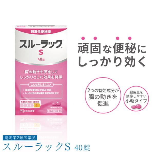 【指定第2類医薬品】スルーラックS 40錠 便秘薬 センナ 便秘解消 薬 市販 便秘薬 刺激性 下剤...