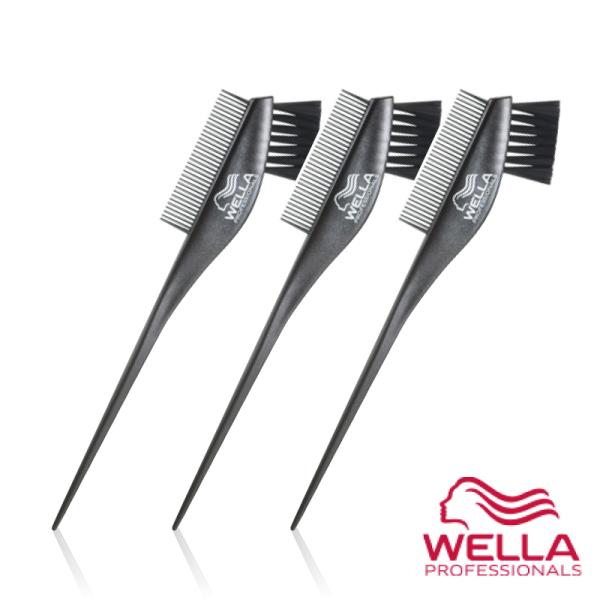 ■3個セット■ ウエラ ブラシコーム ブラック パーマ カラー ハケ ウエラ 業務用 美容室専売 美...