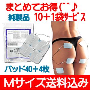 EMS用粘着パッド アクセルガード M(5×5cm) 4枚入り×10+1袋 お得セット レターパック...