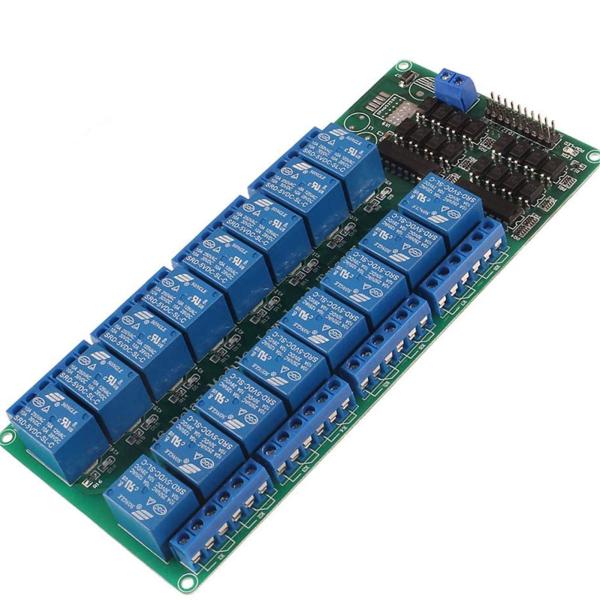 12V 16チャンネルオプトカプラLED LM2576 リレーインターフェースボードオーガナイザーモ...