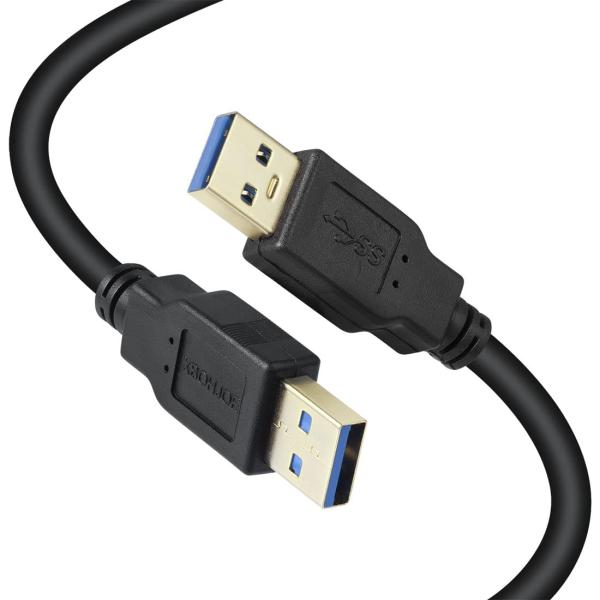 USB 3.0オス-オスケーブル XBOHJOE USBタイプA-タイプA 金メッキコネクタ対応HD...