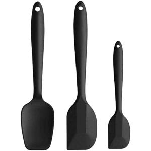 ゴムベラ3本セット 耐熱 シリコン ブラック 黒 キッチン用品 スパチュラ キッチン 粘土 料理 クッキング おすすめ 家庭 フライパン 焼き物