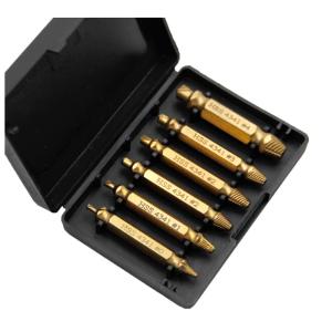 なめたネジはずしビット ドリルビット 6本 なめたネジ外し 潰れたネジ外し ネジ穴が潰れた時 工具 セット HSS高速度鋼タイプ ステンレスネジ ナメたボルト