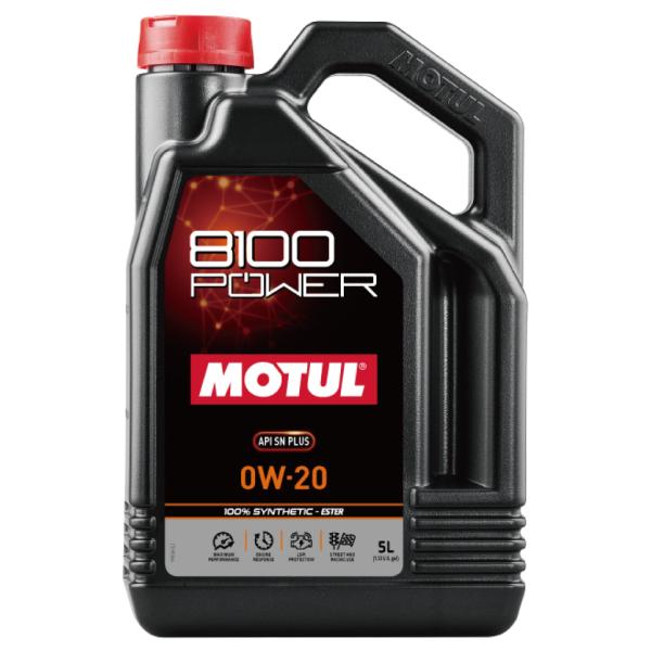 MOTUL（モチュール） 8100 POWER 0W20 5L 全合成油 (正規品)