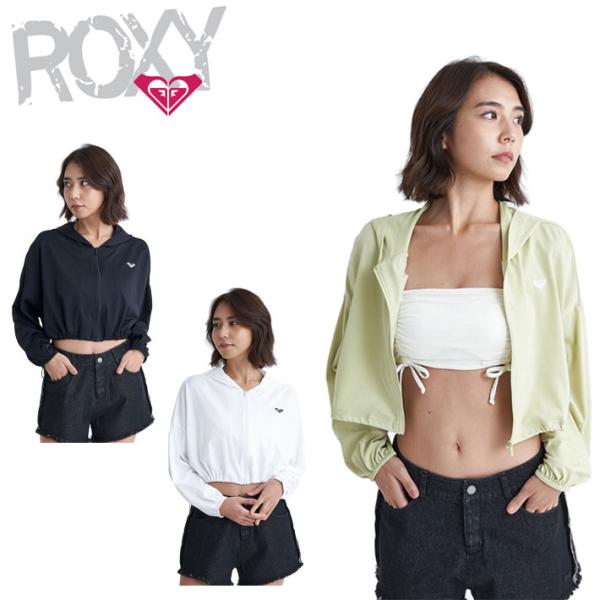 在庫限り 2024 ROXY ロキシー PLAYA CROPPED ラッシュガード ZIP UPパー...