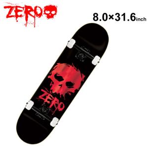 ZERO ゼロ スケボー コンプリート BLOOD SKULL FOIL 8.0 × 31.6インチ Z-101 スケートボード デッキ 完成品 キッズ プレゼント｜follows