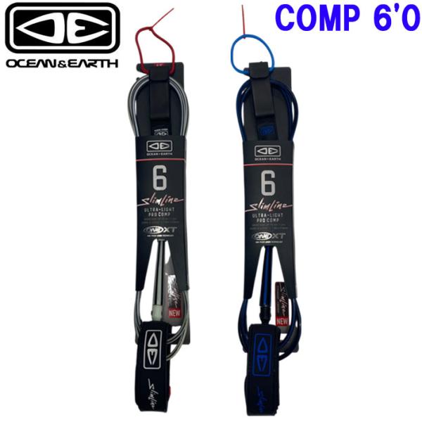 25 サーフィン リーシュコード 6ft OCEAN&amp;EARTH  SLIMLINE ONE-XT ...