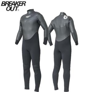 2025 BREAKER OUT ウェットスーツ セミドライ フルスーツ メンズ HYBRID U-ZIP STANDARD 5mm×3mm 秋冬用 ブレーカーアウト サーフィン 爆買