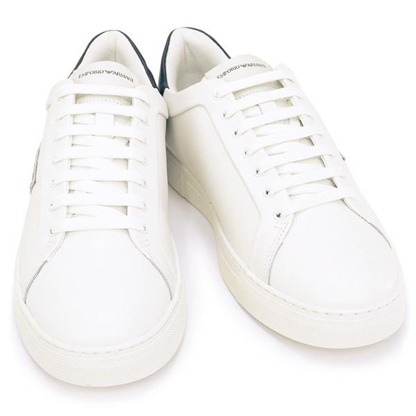 エンポリオアルマーニ 靴 メンズ スニーカー オフホワイト×ネイビー (X4X598 XN633 N...