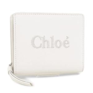 クロエ Chloe 財布 CHLOE SENSE COMPACT WALLET センス カーフ 折財布 ホワイト×コーラル (CHC23SP867I10 106 CRYSTAL WHITE) 23SS｜fontana2014