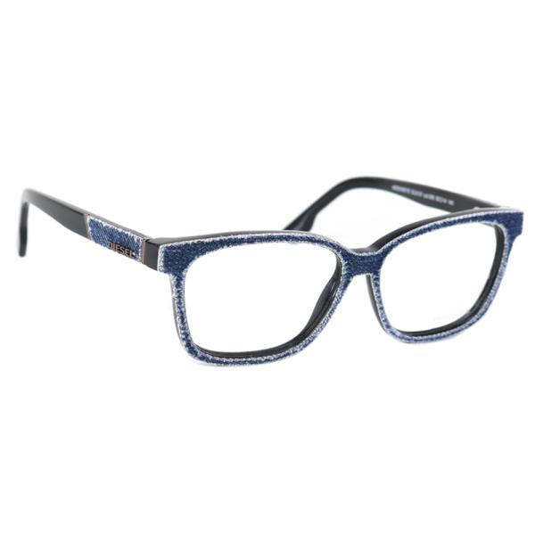 ディーゼル DIESEL レディース メガネフレーム 眼鏡 ウェリントン ブルー×ブラック (DL5...