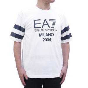 訳あり エンポリオアルマーニ イーエーセブン EMPORIO ARMANI EA7 (3RUT03 PJ7CZ 1100 WHITE) ホワイト メンズ トップス Tシャツ 半袖 23SS｜fontana2014