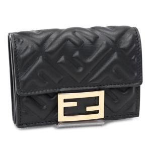 フェンディ FENDI 財布 BAGUETTE MICRO TRIFOLD マイクロ ブラックナッパレザー ウォレット 折財布 FFロゴ ブラック (8M0395 AAJD F0KUR BLACK) 22AW｜fontana2014