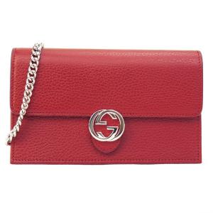 グッチ GUCCI 財布 ミニバッグ チェーンウォレット 長財布 レッド GGロゴ (510314 CAO0G 6420 RED) アウトレット｜fontana2014