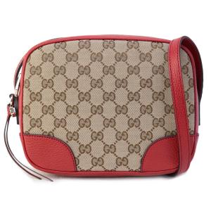 グッチ GUCCI バッグ ショルダーバッグ キャンバス GGロゴ ベージュ×レッド (449413 KY9LG 8606 BE×RD) アウトレット｜fontana2014