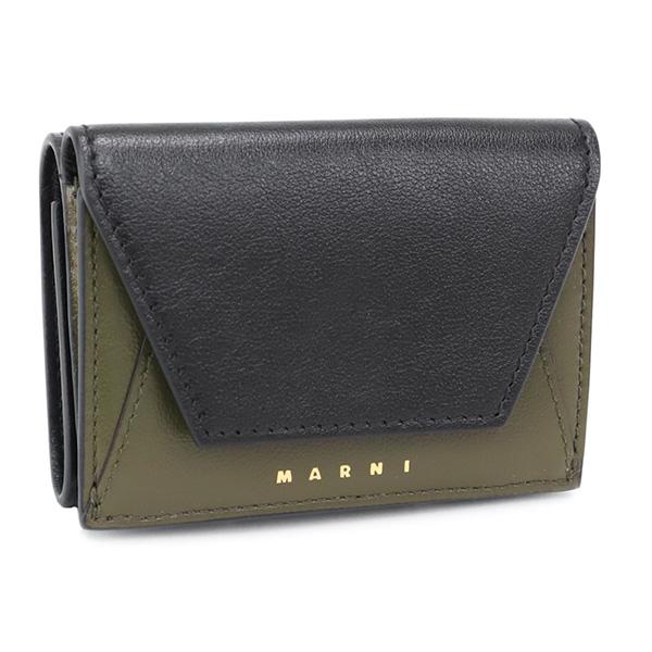 【在庫処分セール】マルニ MARNI 折財布 LEATHER TRI-FOLD WALLET トリフ...