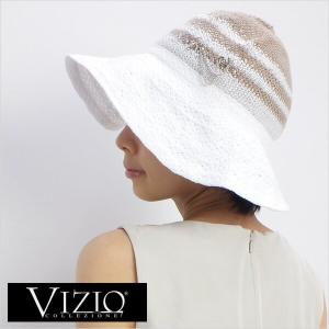 【在庫処分セール】訳あり1 VIZIO COLLEZIONE ヴィジオ イタリア製 アンカーチャーム ラインストーン モチーフ 帽子 ホワイト/ベージュ (5038FF-WH-DBE)｜fontana2014
