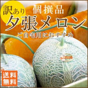 【送料無料(一部地域除く)】訳あり夕張メロン （個撰品、約2.5ｋｇ、2〜3玉入）※近畿以西は追加送料かかります