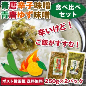 ご飯のお供 青唐がらし味噌 青唐ゆず味噌 食べ比べセット 250g×2パック おかず味噌 特産品 名...